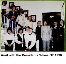 Avril with the Presidents Wives G7 1996